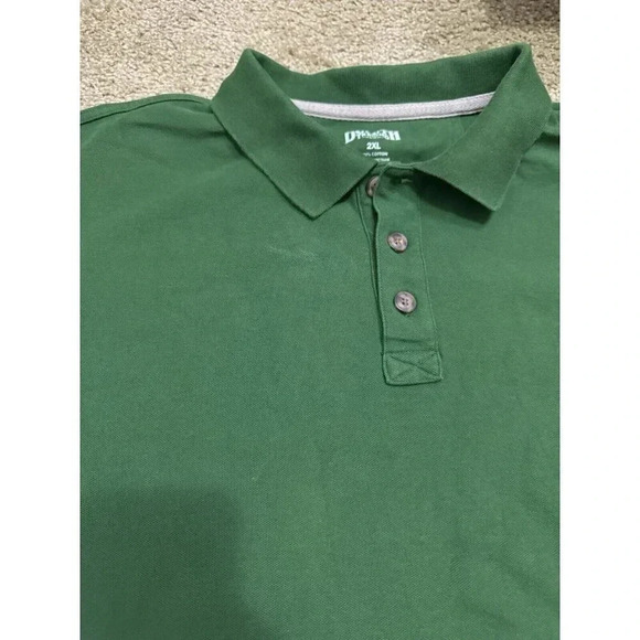 DULUTH TRADING Men’s Green Heavy Long Sleeve Polo Shirt 2XL Casual Fall Work - Picture 7 of 10